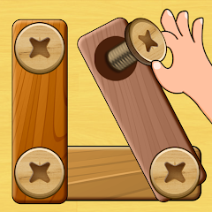 Wood Nut & Bolts Puzzle